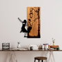 Wallity La La Land Escultura de pared en madera y metal Nogal y Negro
